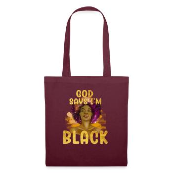 Une fille afro-américaine Dieu dit que je suis black pride - Sac en tissu - bordeaux - Devant