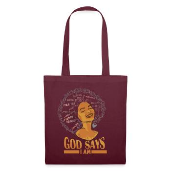 Une fille afro-américaine Dieu dit que je suis black pride - Sac en tissu - bordeaux - Devant