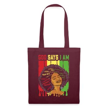 Une fille afro-américaine Dieu dit que je suis black pride - Sac en tissu - bordeaux - Devant