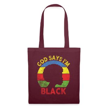 Une fille afro-américaine Dieu dit que je suis black pride - Sac en tissu - bordeaux - Devant