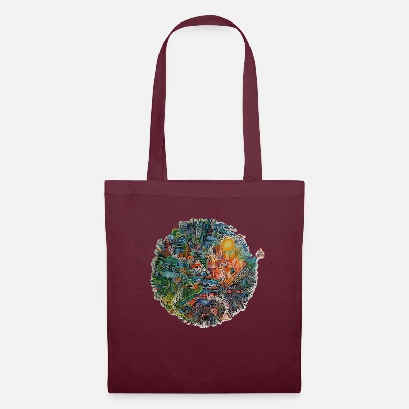 Save Planet Protect the Earth Warning Conception - Sac en tissu - bordeaux