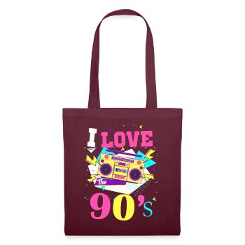 Années 1990 90 I Heart Nineties I Love the 90's Old - Sac en tissu - bordeaux - Devant