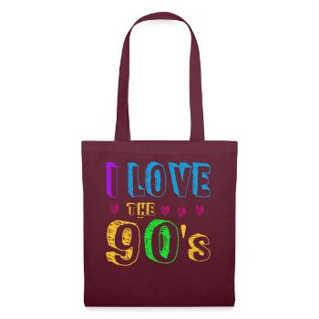 Années 1990 90 I Heart Nineties I Love the 90's Old - Sac en tissu - bordeaux - Devant