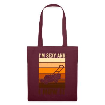 Je suis sexy et je le tonds Tondre la pelouse Jardinage Amoureux - Sac en tissu - bordeaux - Devant