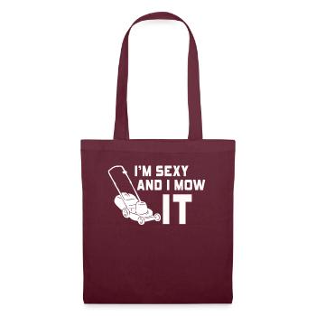 Je suis sexy et je le tonds Tondre la pelouse Jardinage Amoureux - Sac en tissu - bordeaux - Devant