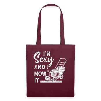 Je suis sexy et je le tonds Tondre la pelouse Jardinage Amoureux - Sac en tissu - bordeaux - Devant