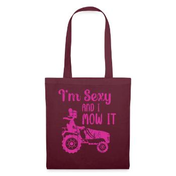 Je suis sexy et je le tonds Tondre la pelouse Jardinage Amoureux - Sac en tissu - bordeaux - Devant