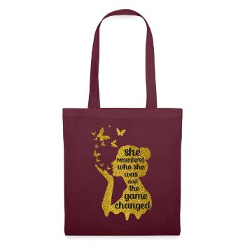 Elle s’est souvenue de qui elle était et le jeu a changé - Sac en tissu - bordeaux - Devant