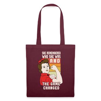 Elle s’est souvenue de qui elle était et le jeu a changé - Sac en tissu - bordeaux - Devant