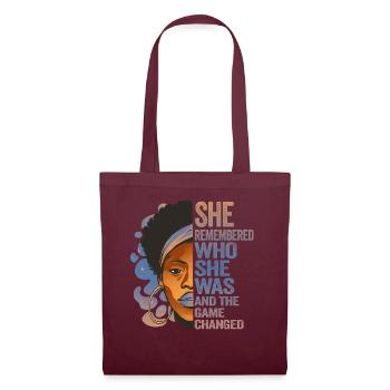 Elle s’est souvenue de qui elle était et le jeu a changé - Sac en tissu - bordeaux - Devant