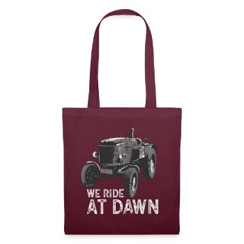 We Ride At Dawn Dad Lawn Mower Make Laugh Day Yard - Stoffbeutel - Burgunderrot - Vorne