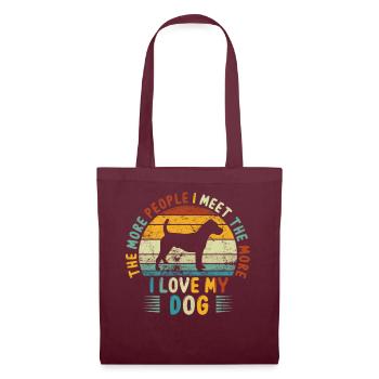 The More People I Meet The More I Like My Dog - Tote Bag - burgundy - Front