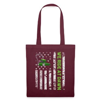 We Ride At Dawn Dad Lawn Mower Make Laugh Day Yard - Tote Bag - burgundy - Front