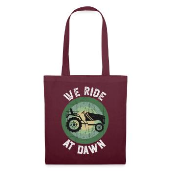 We Ride At Dawn Dad Lawn Mower Make Laugh Day Yard - Stoffbeutel - Burgunderrot - Vorne