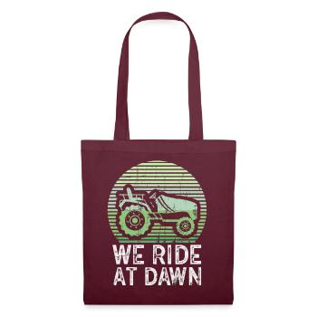 We Ride At Dawn Dad Lawn Mower Make Laugh Day Yard - Stoffbeutel - Burgunderrot - Vorne