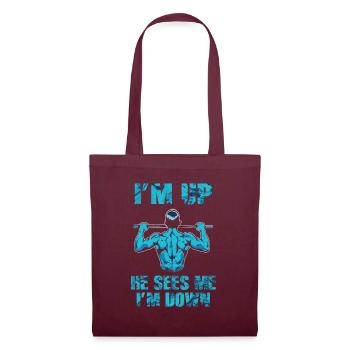 Im Up Il me voit Im Down Dicton inspirant - Sac en tissu - bordeaux - Devant