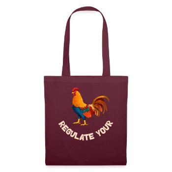 Regulate Your Cock Rooster Pro Choice Feminist - Stoffbeutel - Burgunderrot - Vorne