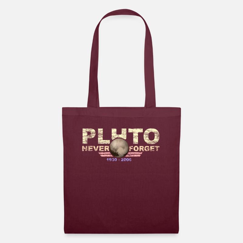 Never Forget Pluto Design Retro Style Funny Space - Tote Bag - burgundy