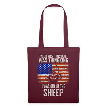 Your first Mistake was thinking I was a Sheep - Tote Bag - burgundy - Front