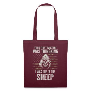 Your first Mistake was thinking I was a Sheep - Tote Bag - burgundy - Front
