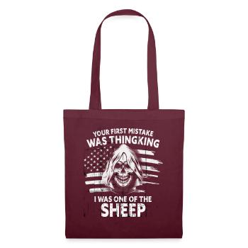 Your first Mistake was thinking I was a Sheep - Tote Bag - burgundy - Front