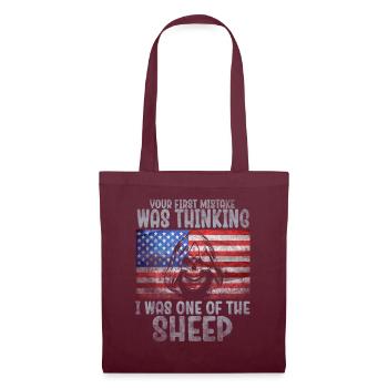 Your first Mistake was thinking I was a Sheep - Tote Bag - burgundy - Front