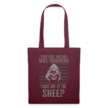 Your first Mistake was thinking I was a Sheep - Tote Bag - burgundy - Front
