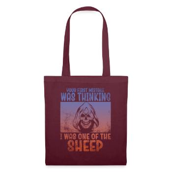 Your first Mistake was thinking I was a Sheep - Tote Bag - burgundy - Front