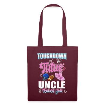 Touchdown or Tutu Uncle Loves You - Tote Bag - burgundy - Front