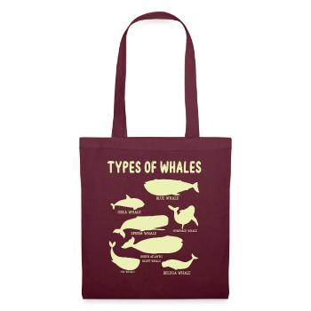 Types of Whales Whale Lovers Whales Species - Tote Bag - burgundy - Front