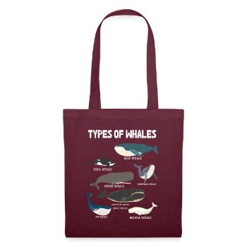 Types of Whales Whale Lovers Whales Species - Tote Bag - burgundy - Front