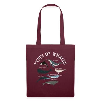 Types of Whales Whale Lovers Whales Species - Tote Bag - burgundy - Front