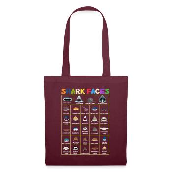 Types Of Shark Faces. Shark Face Identification - Tote Bag - burgundy - Front