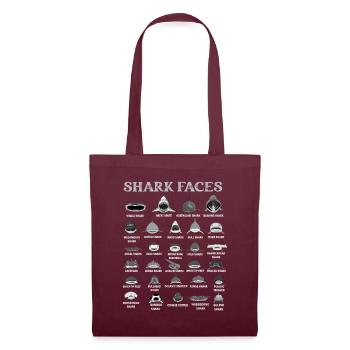 Types Of Shark Faces. Shark Face Identification - Tote Bag - burgundy - Front