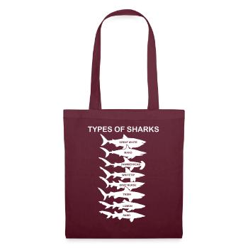 Types of Sharks - Stoffbeutel - Burgunderrot - Vorne