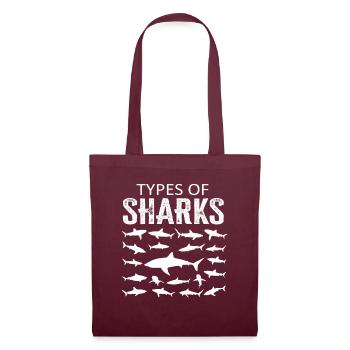 Types of Sharks - Stoffbeutel - Burgunderrot - Vorne