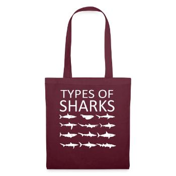 Types of Sharks - Stoffbeutel - Burgunderrot - Vorne