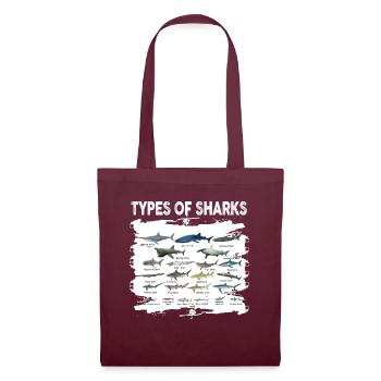 Types de requins - Sac en tissu - bordeaux - Devant