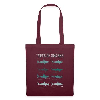 Types of Sharks - Stoffbeutel - Burgunderrot - Vorne