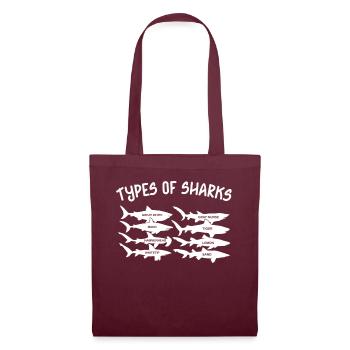 Types of Sharks - Stoffbeutel - Burgunderrot - Vorne