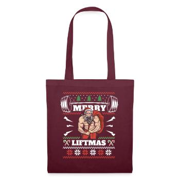 Merry Liftmas - Christmas Bodybuilder Gym Workout - Stoffbeutel - Burgunderrot - Vorne