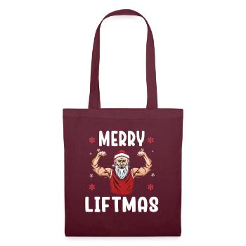 Merry Liftmas - Christmas Bodybuilder Gym Workout - Stoffbeutel - Burgunderrot - Vorne