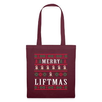 Merry Liftmas - Christmas Bodybuilder Gym Workout - Tote Bag - burgundy - Front
