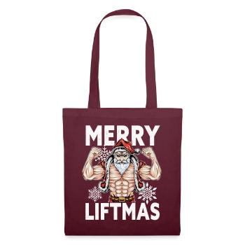 Merry Liftmas - Christmas Bodybuilder Gym Workout - Tote Bag - burgundy - Front