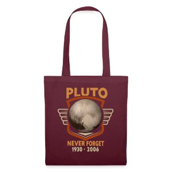 Never Forget Pluto Design Retro Style Funny Space - Stoffbeutel - Burgunderrot - Vorne