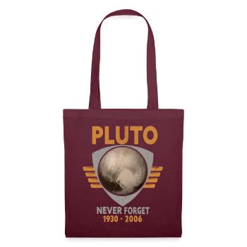 Never Forget Pluto Design Retro Style Funny Space - Stoffbeutel - Burgunderrot - Vorne