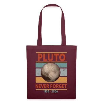 Never Forget Pluto Design Retro Style Funny Space - Tote Bag - burgundy - Front