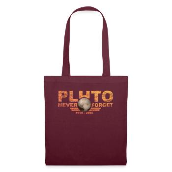 Never Forget Pluto Design Retro Style Funny Space - Stoffbeutel - Burgunderrot - Vorne