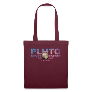 Never Forget Pluto Design Retro Style Funny Space - Stoffbeutel - Burgunderrot - Vorne