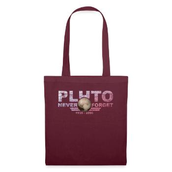 Never Forget Pluto Design Retro Style Funny Space - Stoffbeutel - Burgunderrot - Vorne